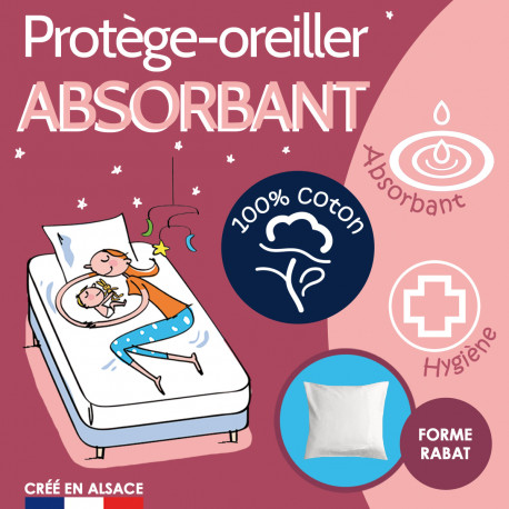 Protège oreiller absorbant - Molleton