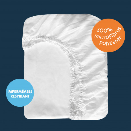 Alèse protège matelas imperméable en coton blanc 160x200 cm