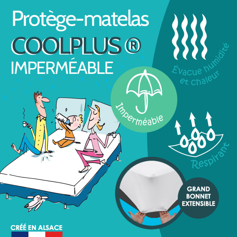 Protège-matelas extensible 100% coton 180x200 cm bonnet 3