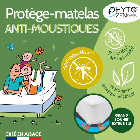 Protège-Matelas Traité Anti-Moustiques et Anti-Acariens Phyto Zen