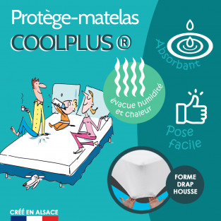 Protège matelas 90x190 cm ANTONIN - Molleton absorbant, traité  anti-acariens