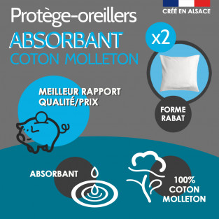 Protège-Oreiller Coolplus® Respirant Anti-Transpiration 65x65 et 50x70