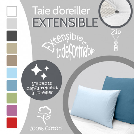 Taie Oreiller 60x60 cm (Lot de 2) - 100% Coton Jersey 150 g/m²