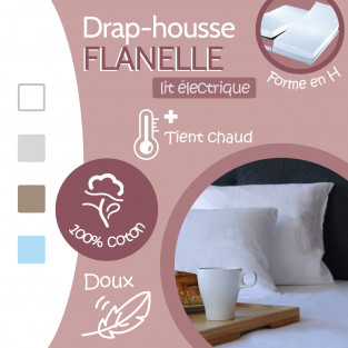 Drap Housse Bonnets 35 cm - Collection FLANELLE BIO Flanelle 100% Coton -  LABEL GOTS et OEKO TEX