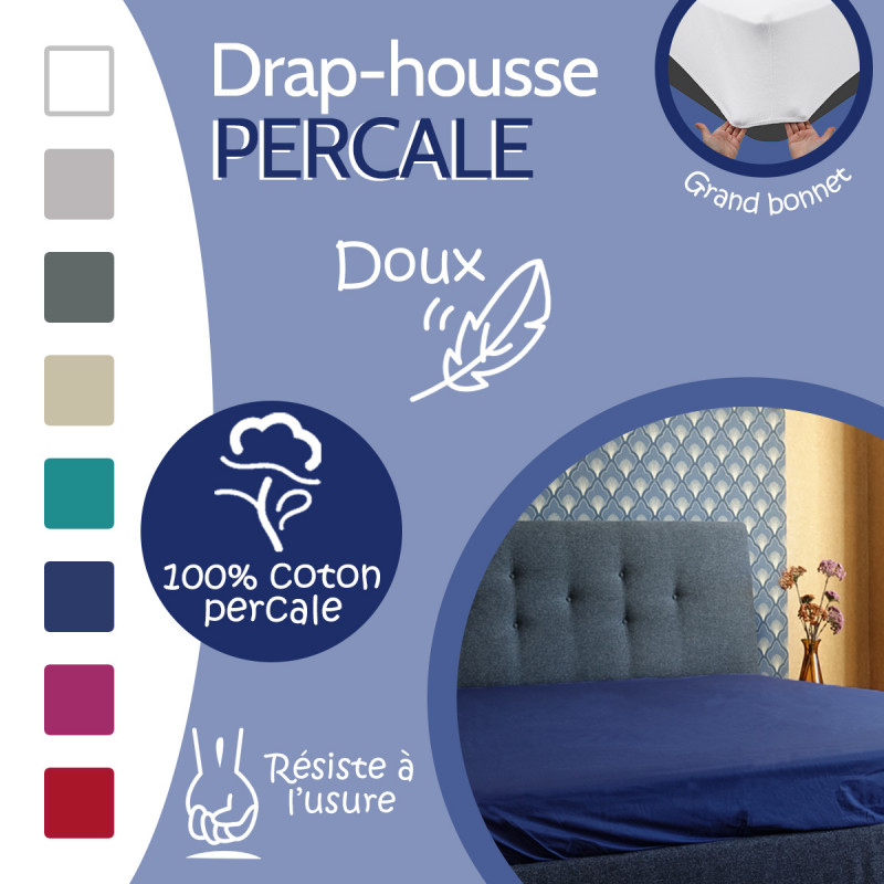 Housse De Couette Percale Made In France Gris 80x120 (bébé) - Housse de  couette - Parure de lit BUT