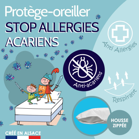 Housse Oreiller Anti Acarien & Anti Allergies