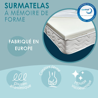 Surmatelas mousse mémoire de forme